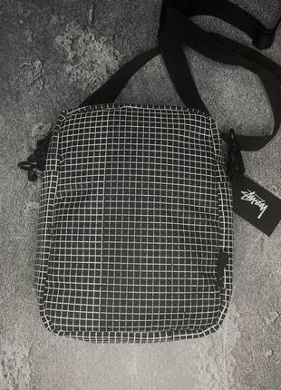 Мессенджер stussy в клетку спортивная сумка5 фото