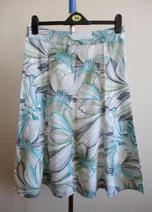 Льняная миди юбка в цветочный принт mia mode4 фото