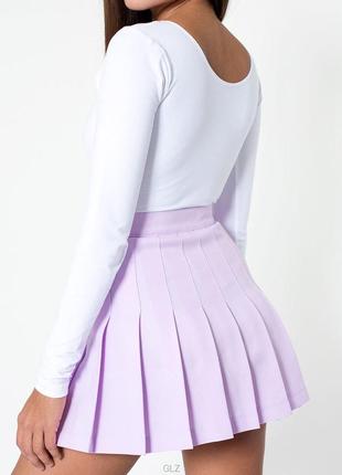 Теннисная юбка shein лавандового цвета1 фото