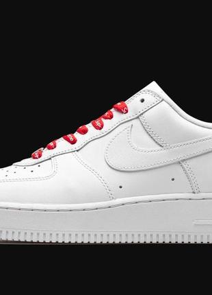 Кроссовки женские, мужские nike air force 1 supreme белые (найк аир форс суприм, кросівки)