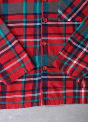 Фланелевая клетчатая овершот пижамная рубашка lounge с карманом. american разноцветная красная stussy tommy9 фото
