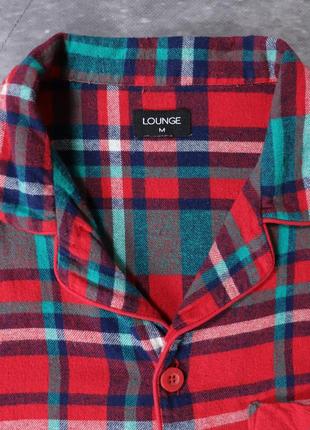 Фланелевая клетчатая овершот пижамная рубашка lounge с карманом. american разноцветная красная stussy tommy6 фото