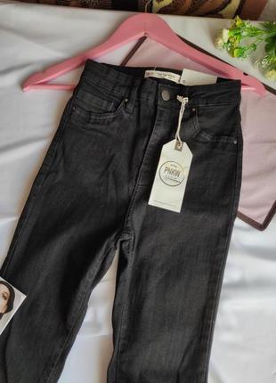 Черные джинсы в утяжеление по фигуре скинни с высокой посадкой удобные брюки джинс1 фото