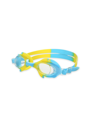 Набор детский для плавания, очки, шапочка, беруши, сумка, leacco, желто-голубой ng-01 №42 фото