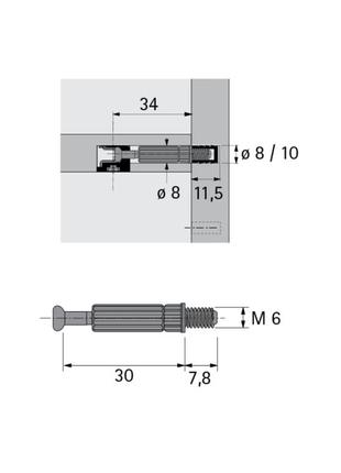 Дюбель угвинчується twister під rastex du 644 (9047864) hettich2 фото