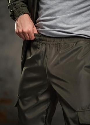 Мужские спортивные повседневные штаны софтшел хаки, высокое качество7 фото