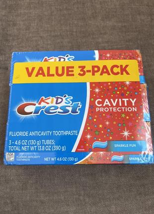 Дитяча зубна паста crest kids cavity protection sparkle fun toothpaste (130 г)2 фото