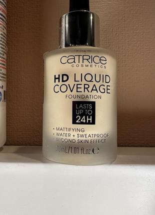 Catrice hd liquid coverage тональный крем 010 light beige