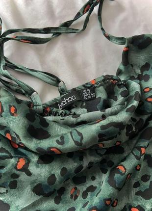 Леопардова сукня комбінація леопардовое платье в бельевом стиле  плаття на брительках сарафан5 фото