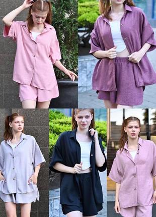 🌹легкий костюм  : рубашка с коротким рукавом и шорты