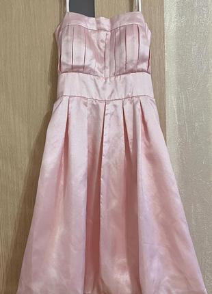 Рожева/персикова, перламутрова,  нарядна вечірня сукня, на випускний xs-s3 фото