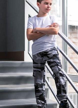Брюки джоггеры карго накладные карманы милитари камуфляж