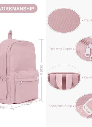 Рожевий жіночий підлітковий дитячий рюкзак, шкільний рюкзак для школи, портфель2 фото