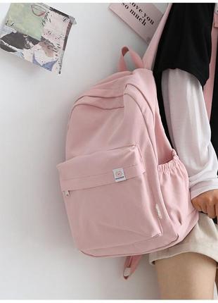Рожевий жіночий підлітковий дитячий рюкзак, шкільний рюкзак для школи, портфель10 фото