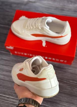 Puma court ultra lite white orange2 фото