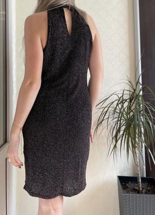 Очень красивое черное платье с люрексовой нитью4 фото