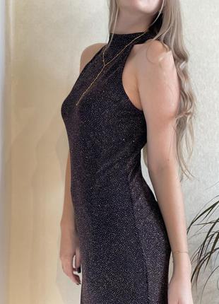 Очень красивое черное платье с люрексовой нитью8 фото