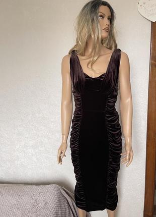 Сукня оксамитова шоколадного кольору plt р.109 фото