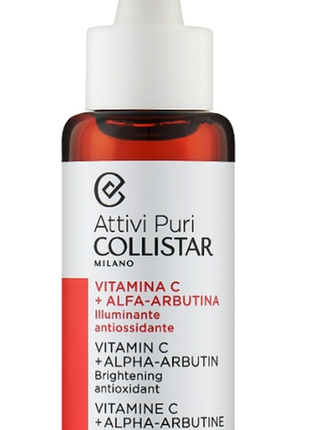 Collistar pure actives vitamin c+alpha-arbutin сыворотка для лица с витамином с и альфа-арбутином