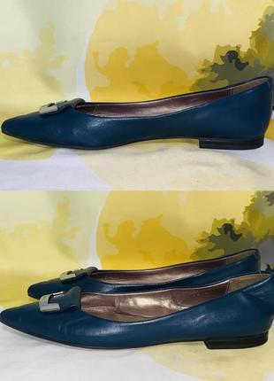 Оригинальные кожаные синие туфли / балетки geox respira3 фото