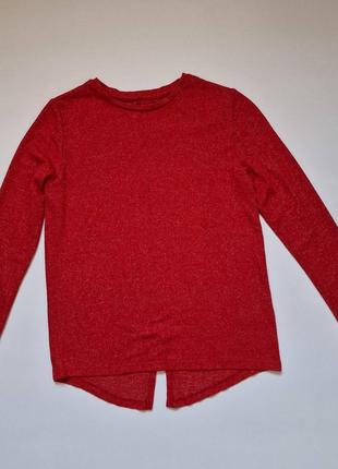 Червона тонка кофта джемпер дівчинці із подовженою спинкою st. bernard1 фото