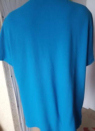 Плотная голубая мужская футболка поло р.503 фото
