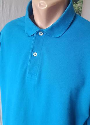 Плотная голубая мужская футболка поло р.501 фото