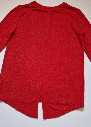 Червона тонка кофта джемпер дівчинці із подовженою спинкою st. bernard4 фото