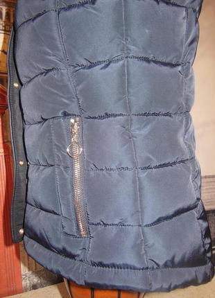 Куртка зимняя фирменная темно-синяя pimkie, р.s-м9 фото