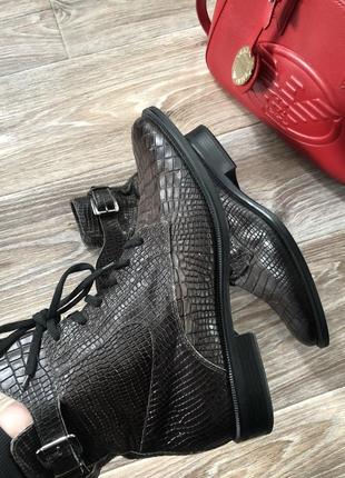 Кожаные ботинки под крокодила nelson 41-42 размер премиум бренд 😍2 фото