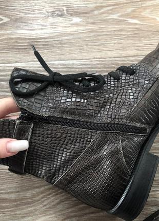 Кожаные ботинки под крокодила nelson 41-42 размер премиум бренд 😍9 фото