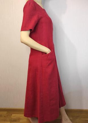 Grizas льняное платье платье сарафан красный лен макси5 фото
