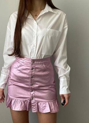 Стильная юбка, бличка юбка, розовая юбка