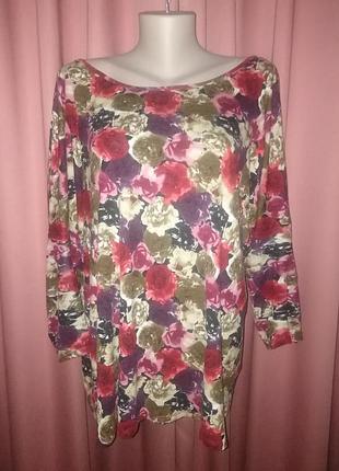 Трикотажна туніка в квіти