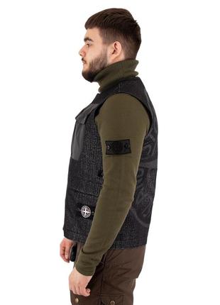 Жилет stone island tech gilet g0999 needle punched reflective3 фото