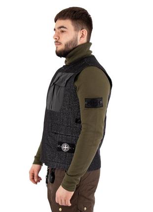 Жилет stone island tech gilet g0999 needle punched reflective2 фото