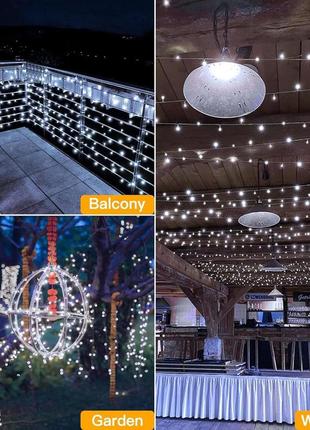 Різдвяні ялинки ollny lights, 30 м 300 світлодіодних казкових вогнів з живленням від електропередач, зовнішній водонепроникний3 фото