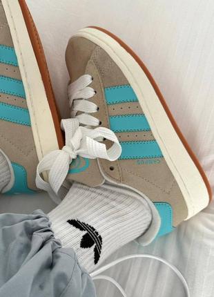 Кроссовки adidas campus “beige/blue” premium7 фото