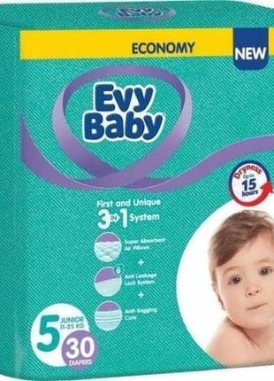 Підгузники дитячі evy baby №5 11-25 кг 30 шт.1 фото