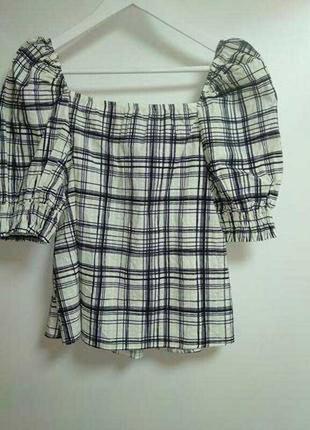 Трендовая блуза на резиночках с объемными рукавами 14/48-50 размера3 фото