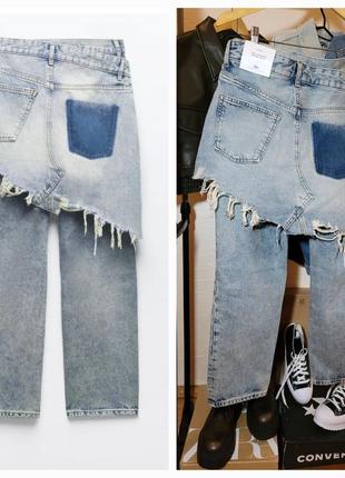 Нові оригінальні джинси zara zw straight-leg mid-rise jeans5 фото