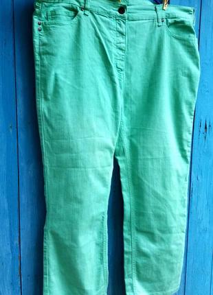 Батал!новые мятные эластичные  коттоновые штаны,скинини,54-58разм.,setter house.
