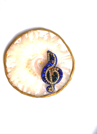 Брошка скрипковий ключ