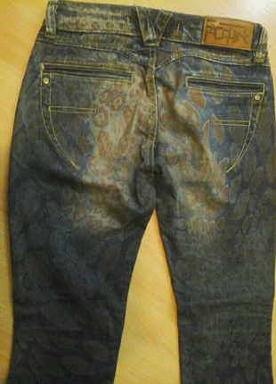 Стрейчевий джинс, facchino, листям принт, w27 l343 фото