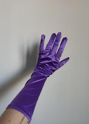 Фіолетові рукавички, фіолетові перчатки1 фото
