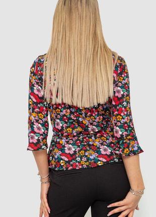 Блуза с цветочным принтом, цвет разноцветный, 244r0724 фото