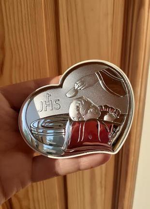 Срібна ікона "моє хрещення" 6.5 х 8 см