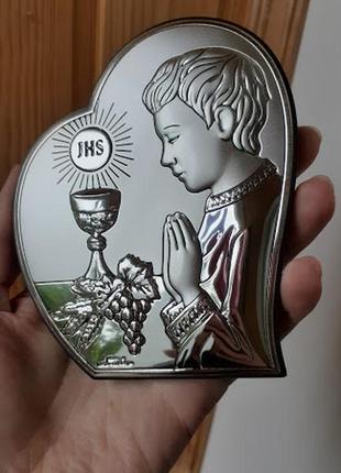 Ікона моє перше причастя для хлопчика 11*9см