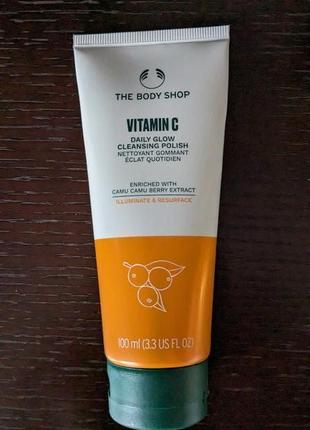 Абразивний скраб для обличчя "вітамін с" the body shop vitamin c1 фото