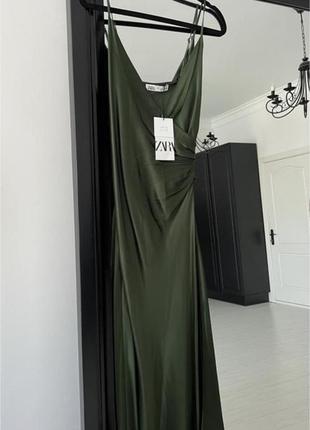 Zara платье атласное2 фото
